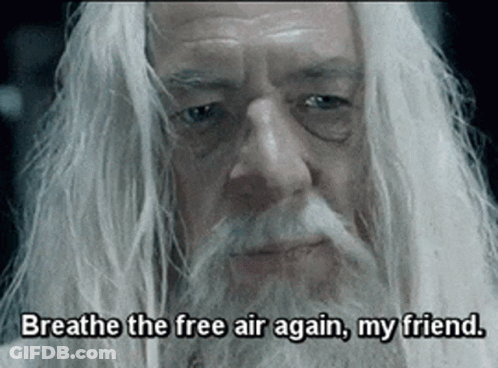 Bearded Man Saying Breathe Free Air Again Friend GIF