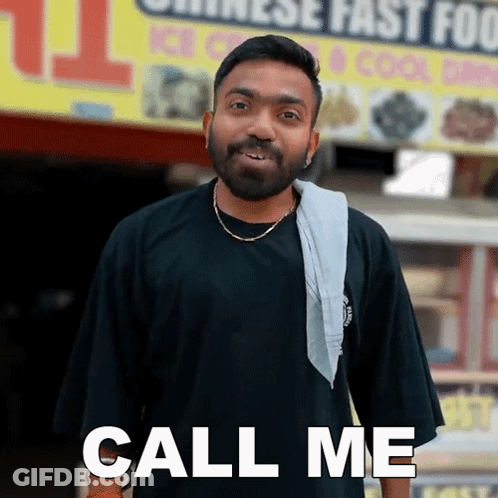 Bearded Man Saying Call Me GIF