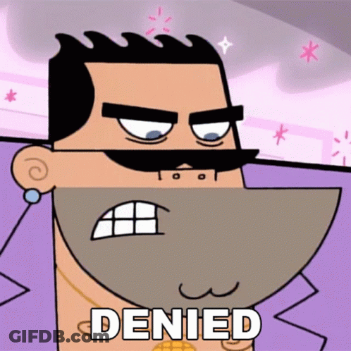 Bearded Man Saying Denied GIF
