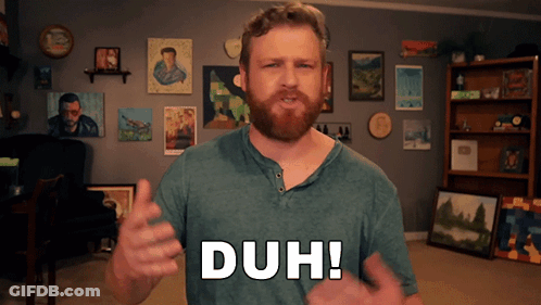 Bearded Man Saying Duh GIF