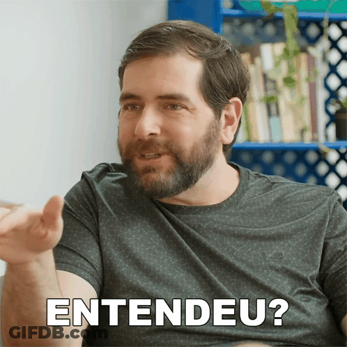 Bearded Man Saying Entendeu While Pointing GIF