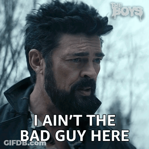 Bearded Man Saying I Ain't The Bad Guy Here GIF