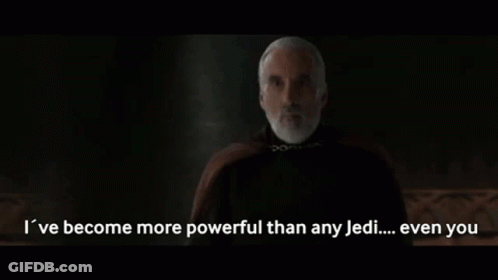 Bearded Man Saying I Have Become More Powerful Than Any Jedi GIF