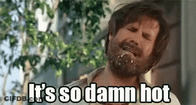 Bearded Man Saying It's So Damn Hot GIF