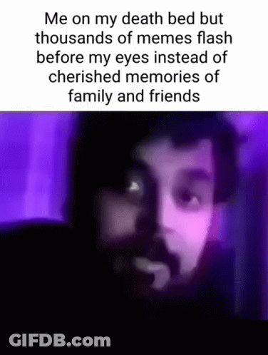 Bearded Man Saying Me On My Death Bed But Thousands Of Memes GIF