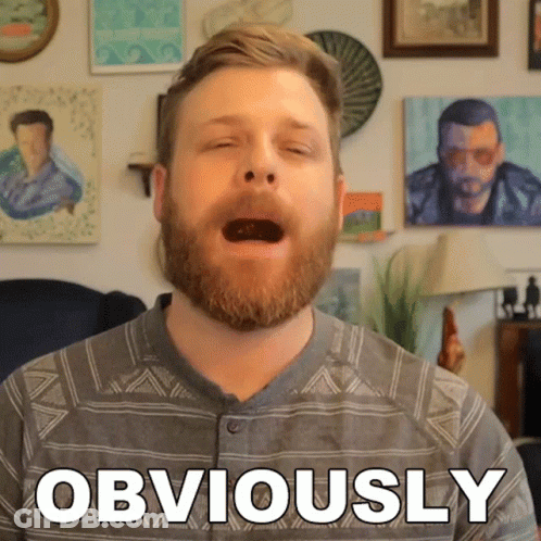 Bearded Man Saying Obviously By Picture Wall GIF