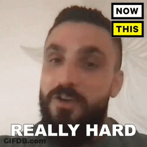 Bearded Man Saying Really Hard Now This Sign GIF