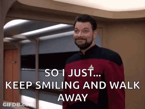 Bearded Man Saying So I Just Keep Smiling And Walk Away GIF