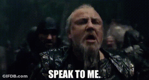 Bearded Man Saying Speak To Me GIF