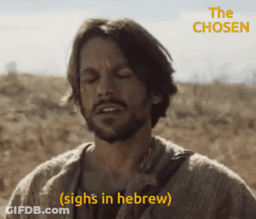 Bearded Man Saying The Chosen Sighs In Hebrew Eyes Closed GIF