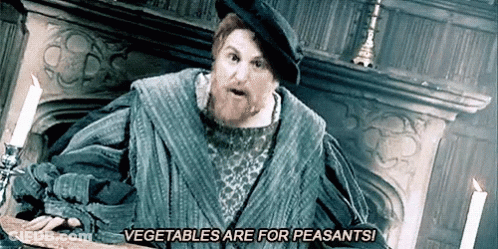 Bearded Man Saying Vegetables Are For Peasants GIF