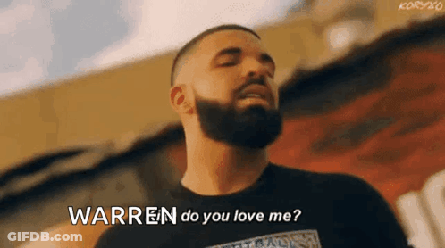Bearded Man Saying Warren Do You Love Me GIF