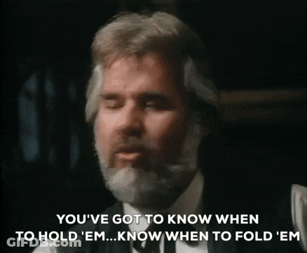 Bearded Man Saying You Got To Know When To Hold Em Know When To Fold Em GIF