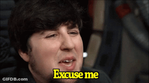 Bearded Man Says Excuse Me In Yellow GIF