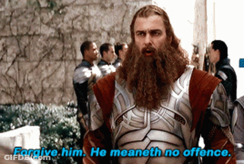 Bearded Man Says Forgive Him He Meant No Offence GIF