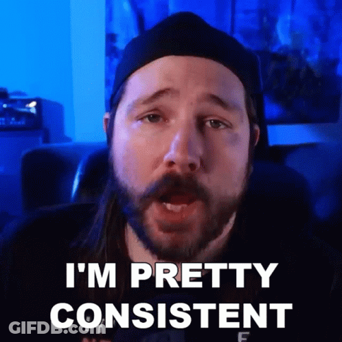 Bearded Man Says I'm Pretty Consistent Blue Background GIF
