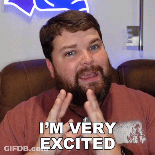 Bearded Man Says I'm Very Excited GIF