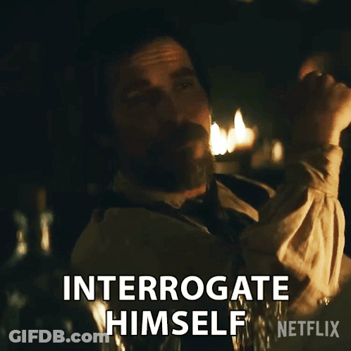 Bearded Man Says Interrogate Himself Netflix Ad GIF
