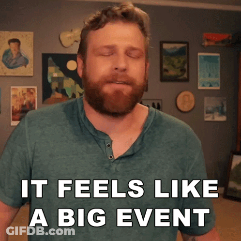 Bearded Man Says It Feels Like Big Event GIF
