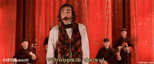 Bearded Man Says Whoopsie Daisy Red Curtain GIF
