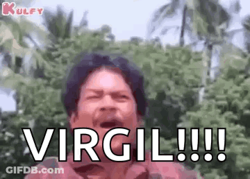 Bearded Man Screaming In Front Of Trees GIF
