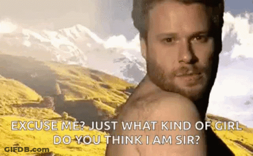 Bearded Man Shirtless In Front Of Mountains GIF