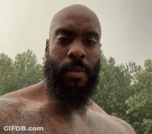 Bearded Man Shirtless With Trees GIF