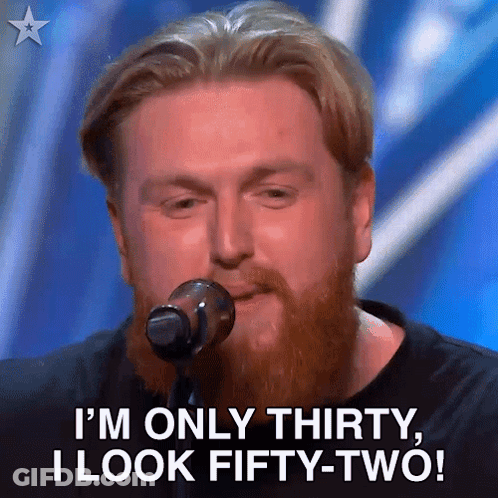 Bearded Man Singing Into Microphone I'm Only Thirty GIF