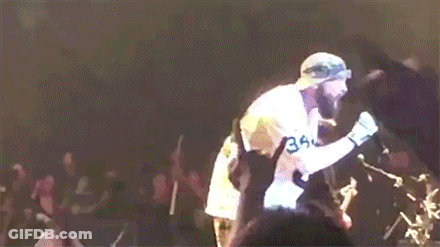 Bearded Man Singing Into Microphone GIF