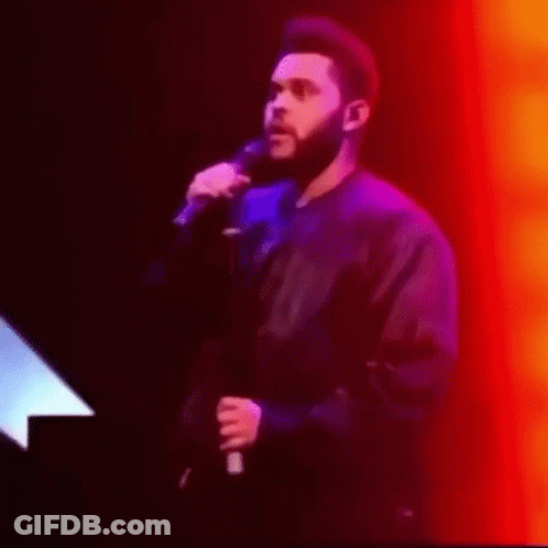 Bearded Man Singing Into Microphone On Stage GIF