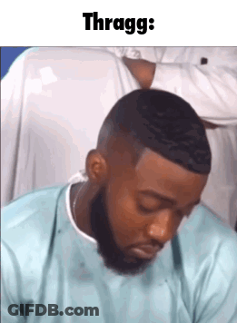 Bearded Man Sitting Eyes Closed Thragg Text GIF