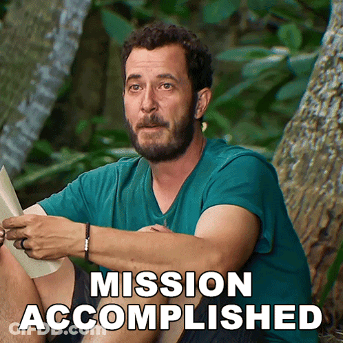 Bearded Man Sitting Under Tree Mission Accomplished GIF