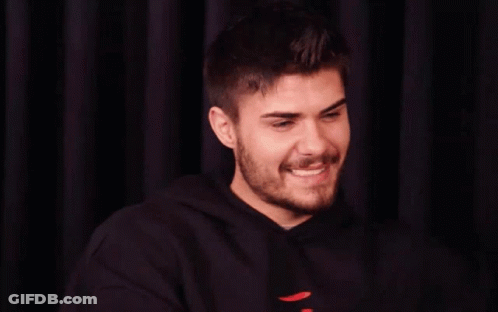 Bearded Man Smiling In Black Sweatshirt GIF