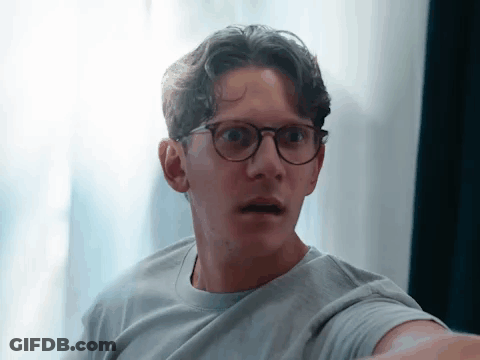 Bearded Man Smiling Making Funny Face Hand Up GIF