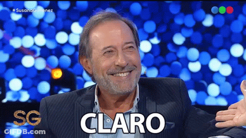 Bearded Man Smiling Saying Claro GIF
