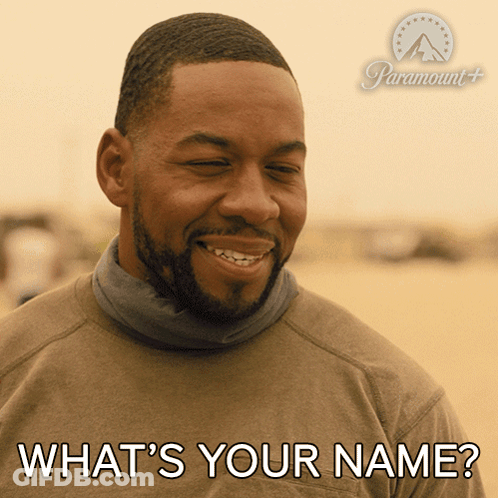 Bearded Man Smiling Saying What's Your Name GIF