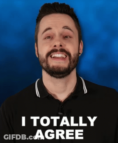 Bearded Man Smiling Says I Totally Agree GIF