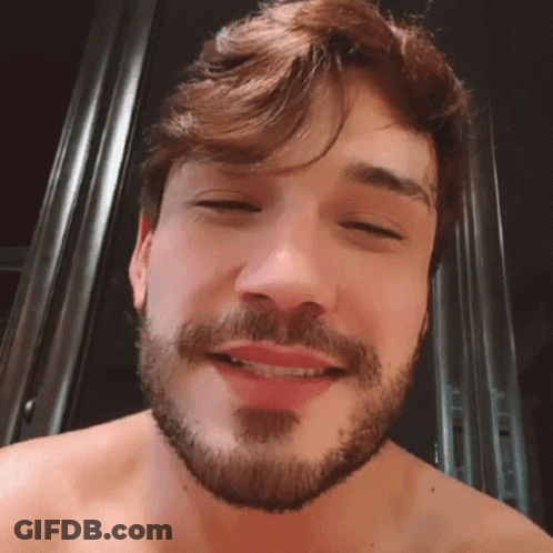 Bearded Man Smiling With Eyes Closed GIF