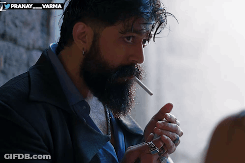 Bearded Man Smoking Cigarette Pranay Varma GIF