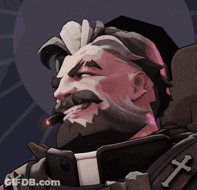Bearded Man Smoking Cigarette With Cross On Chest GIF