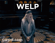 Bearded Man Standing By Welp Sign GIF