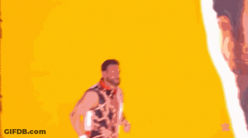 Bearded Man Standing In Front Of Another Man With Mouth Open GIF