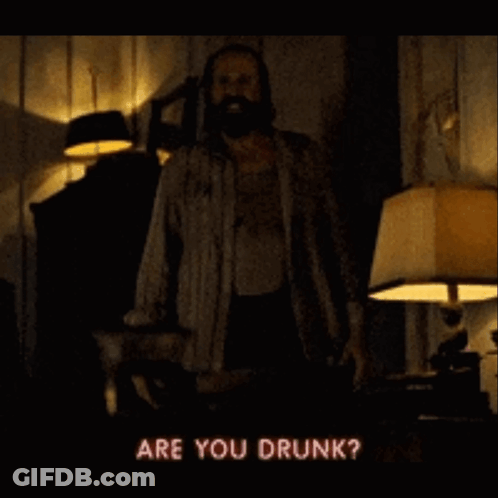 Bearded Man Standing In Front Of Lamp Saying Are You Drunk Good To Be True GIF