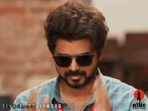 Bearded Man Sunglasses King Of Kollywood Logo GIF