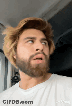 Bearded Man Surprised Expression GIF