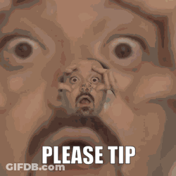 Bearded Man Surprised Saying Please Tip GIF