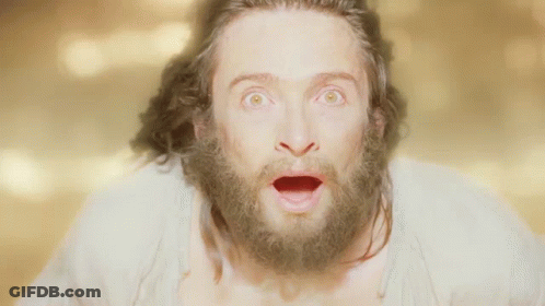 Bearded Man Surprised With Open Mouth GIF