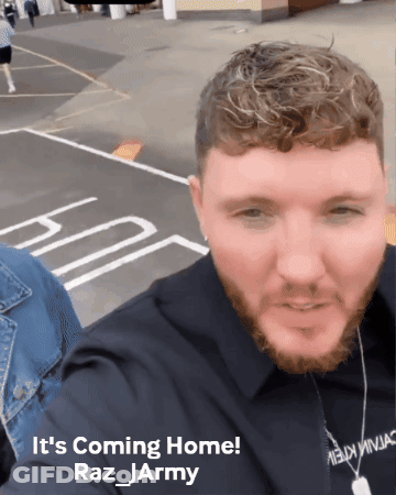 Bearded Man Taking Selfie It's Coming Home Raz Army GIF