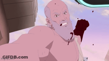 Bearded Man Taking Selfie With Blood On Face GIF