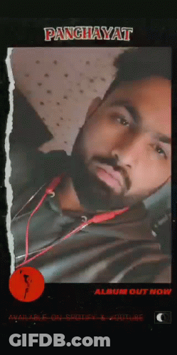 Bearded Man Taking Selfie With Panchayat Banner GIF